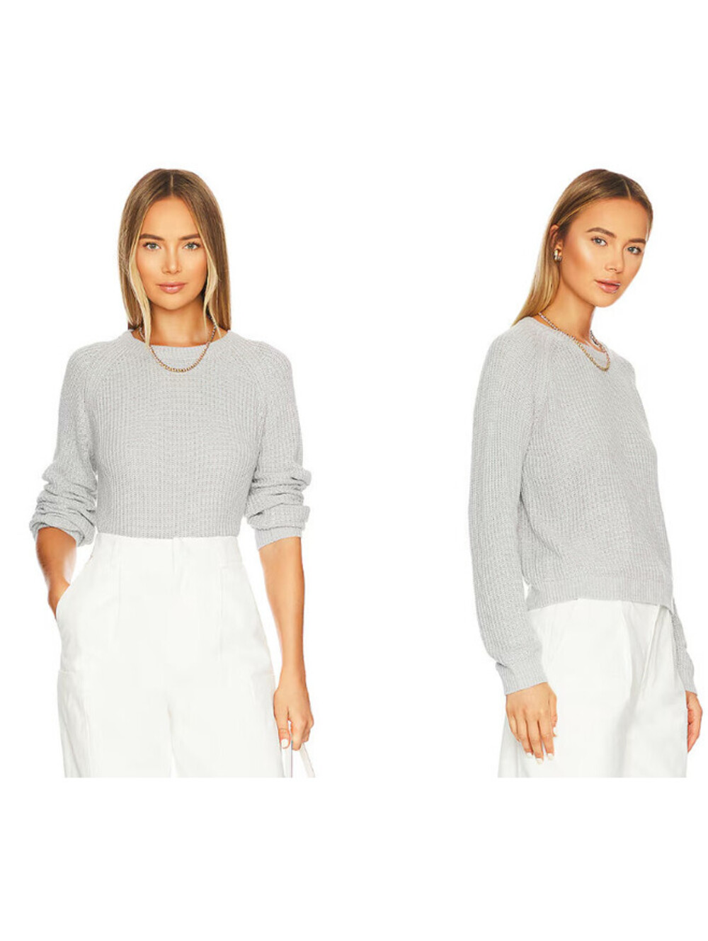 One Grey Day X REVOLVE Raleigh Pullover COTTON sweater size L $168msrp